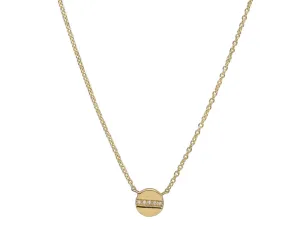 14k Yellow Gold Diamond Screw Necklace