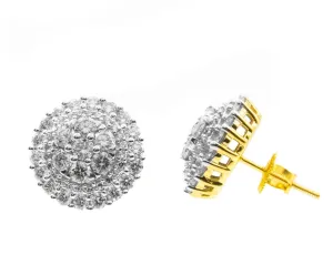 14k Yellow Gold Diamond Stud Earrings 1.95ctw