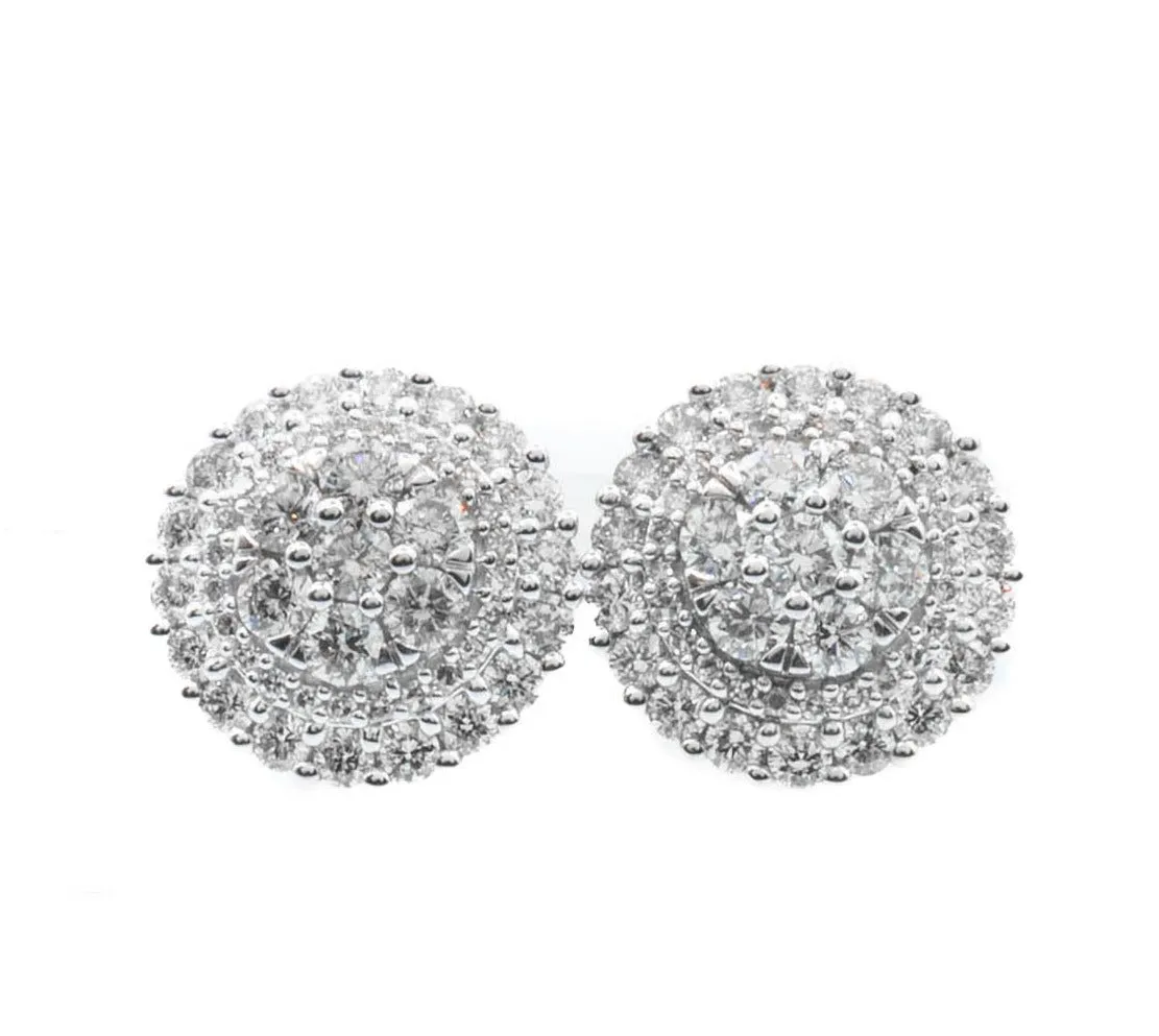 14k Yellow Gold Diamond Stud Earrings 1.95ctw
