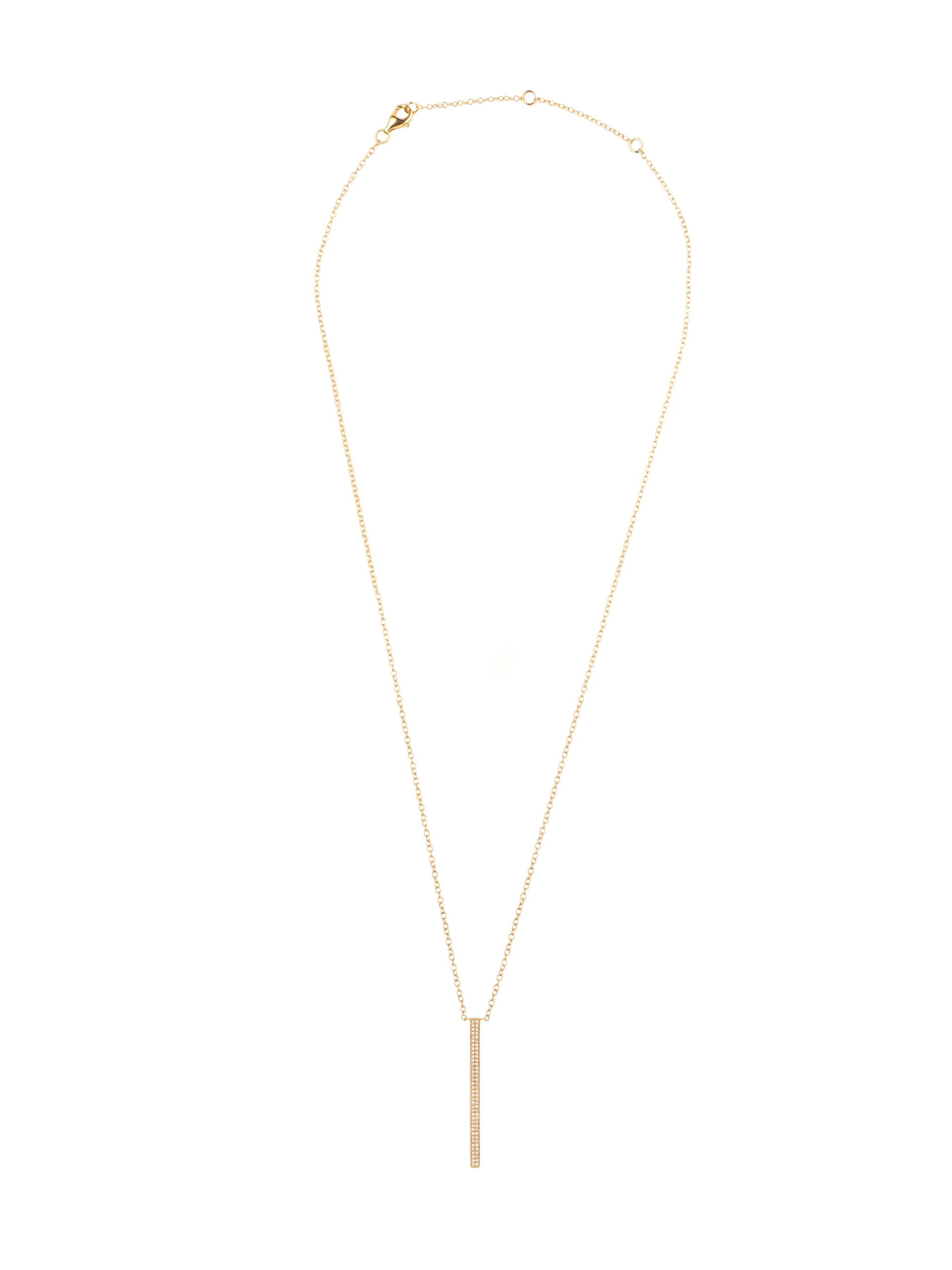 14k Yellow Gold Double Diamond Bar Necklace