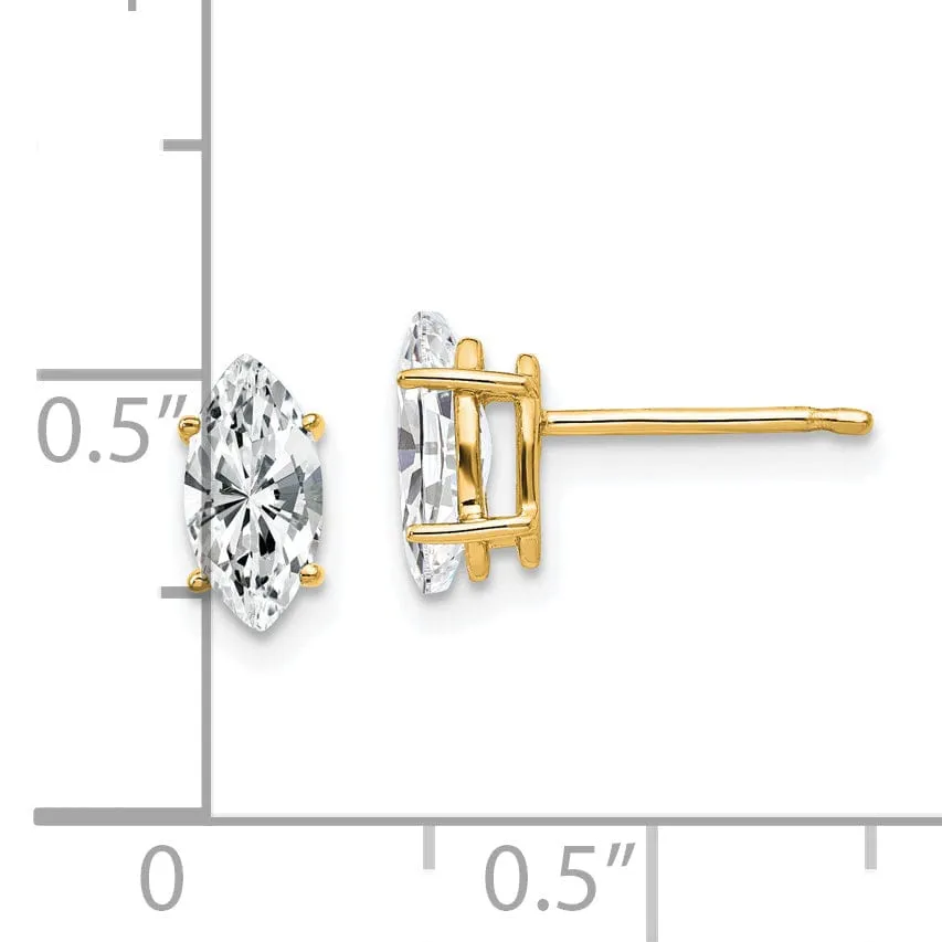 14k Yellow Gold Marquise Cubic Zirconia Earring