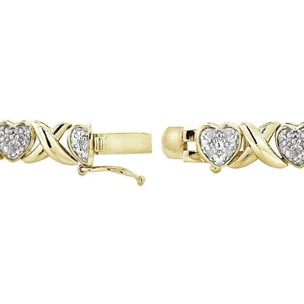14K Yellow Gold Plated 0.50 CT Diamond Tennis Bracelet