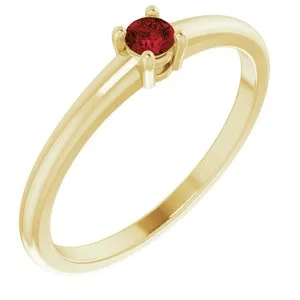 14K Yellow Natural Garnet Mozambique Ring