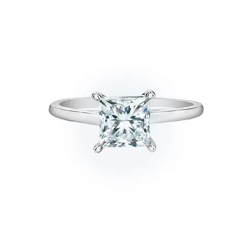 14K Yellow or White Gold (1.50ct) Princess Cut Lab Grown Diamond Diamond Solitaire Engagement Ring