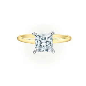 14K Yellow or White Gold (1.50ct) Princess Cut Lab Grown Diamond Diamond Solitaire Engagement Ring