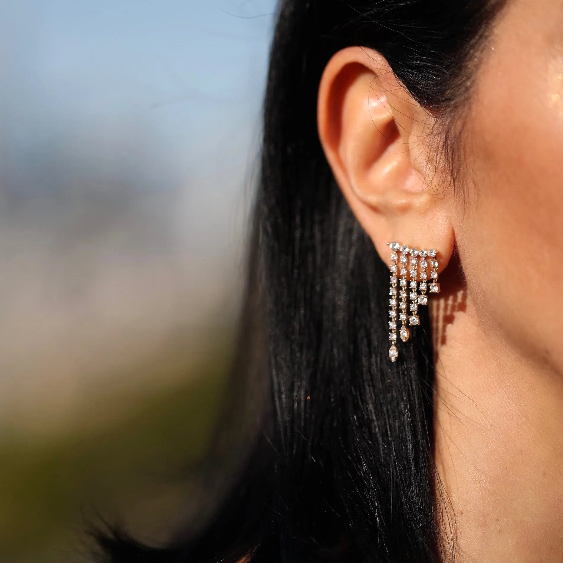 14KT Gold Diamond Luxe Waterfall Earrings