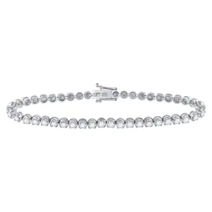 14kt White Gold Womens Round Diamond Classic Tennis Bracelet 4 Cttw