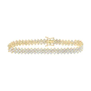 14kt Yellow Gold Womens Round Diamond Tennis Bracelet 8-3/8 Cttw