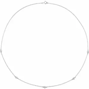 14KW Station Necklace with 5 Lab Grown Diamonds (1/4 ctw)