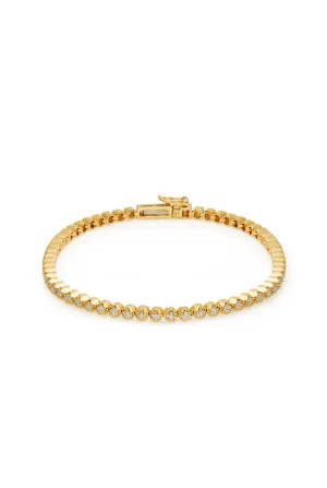 14KY Bezel Set Diamond Tennis Bracelet