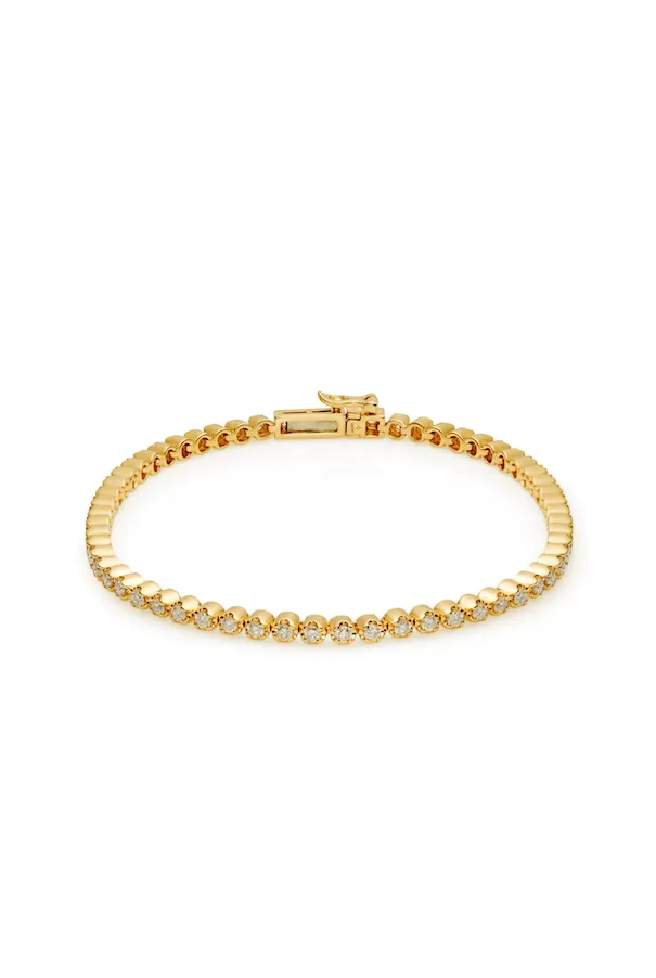 14KY Bezel Set Diamond Tennis Bracelet