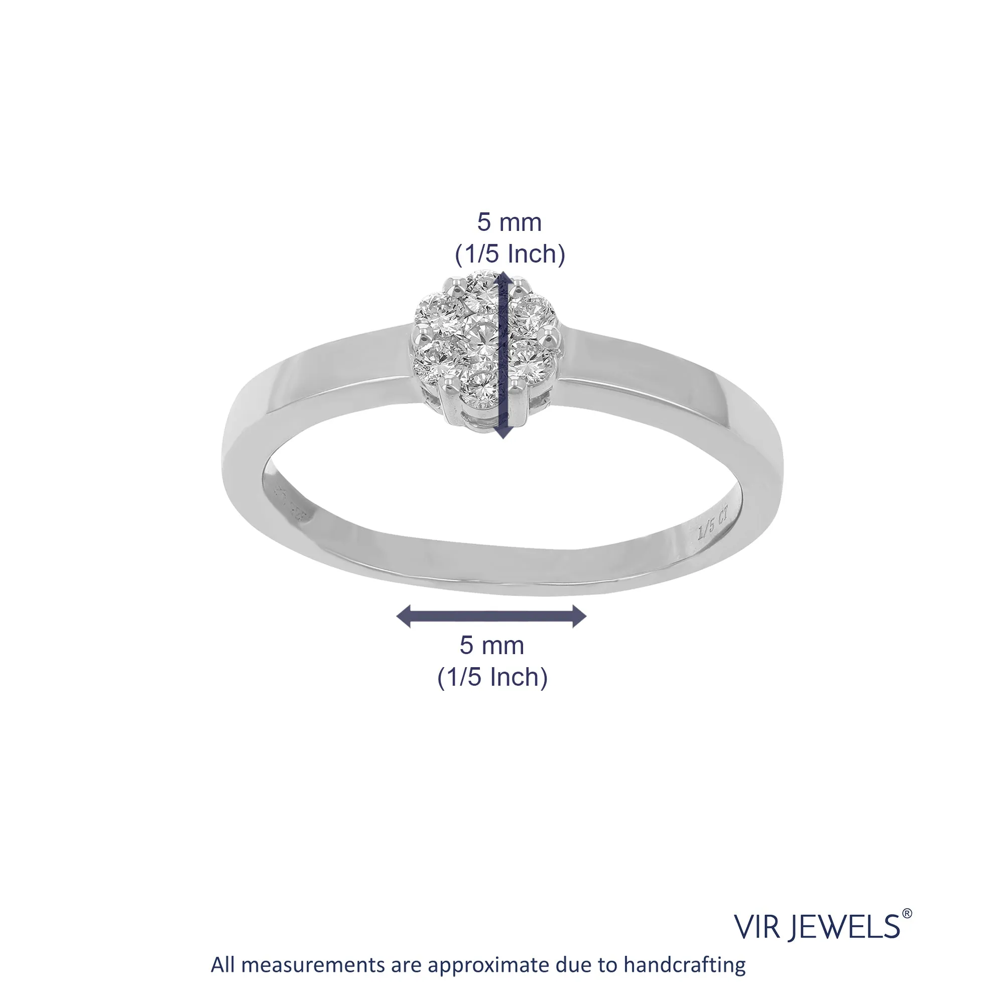 1/5 cttw Lab Grown Diamond Solitaire Engagement Rings in Silver