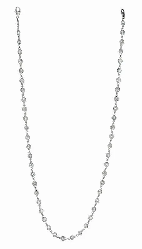 15 POINTER 18″ DIAMOND NECKLACE 14K WHITE GOLD (7.55 CTW)