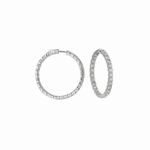 15 POINTER HOOP EARRINGS/PATENTED SNAP LOCK 14K GOLD (8.01 CTW)