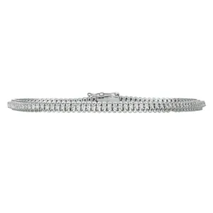 1.50 Carat Natural Diamond Soft Tennis Bracelet G-H SI 14K White Gold 110 stones