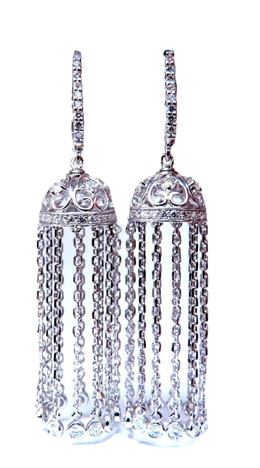 1.50ct natural diamonds umbrella cascading drop dangle earrings 14kt