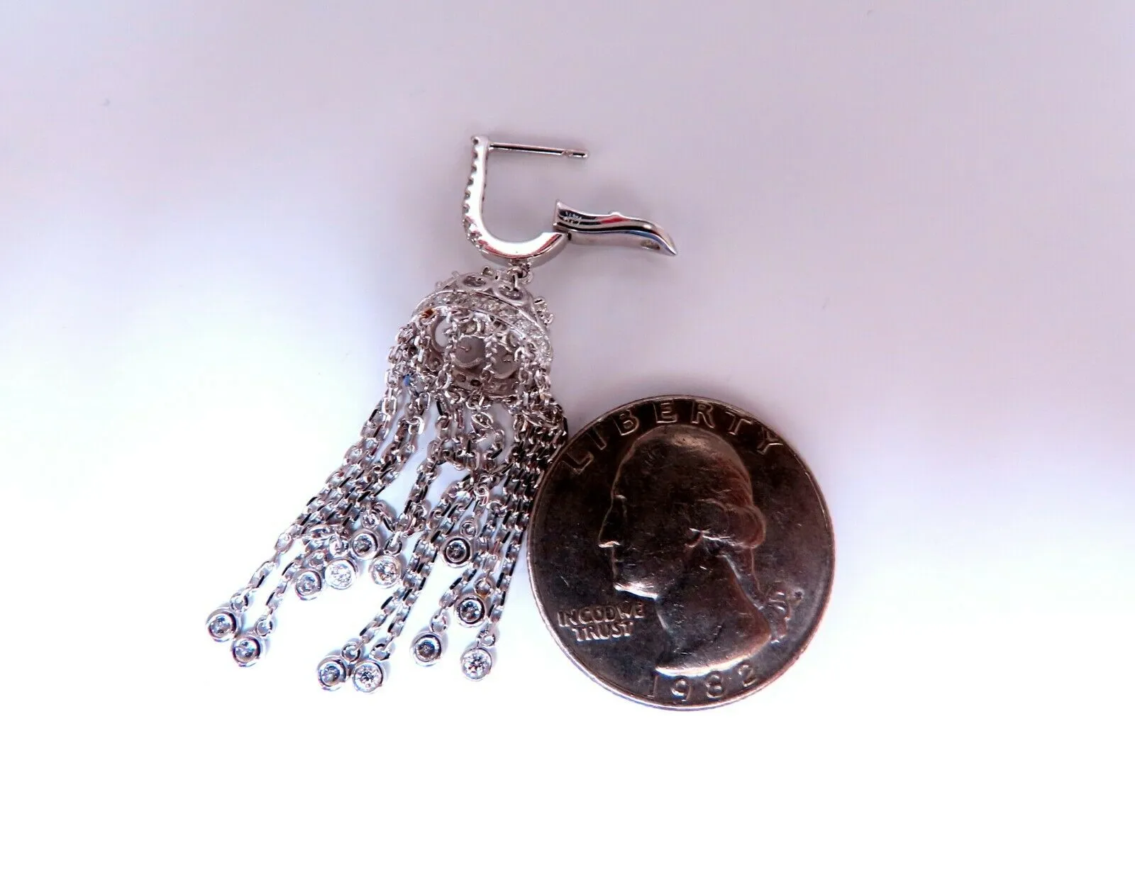 1.50ct natural diamonds umbrella cascading drop dangle earrings 14kt