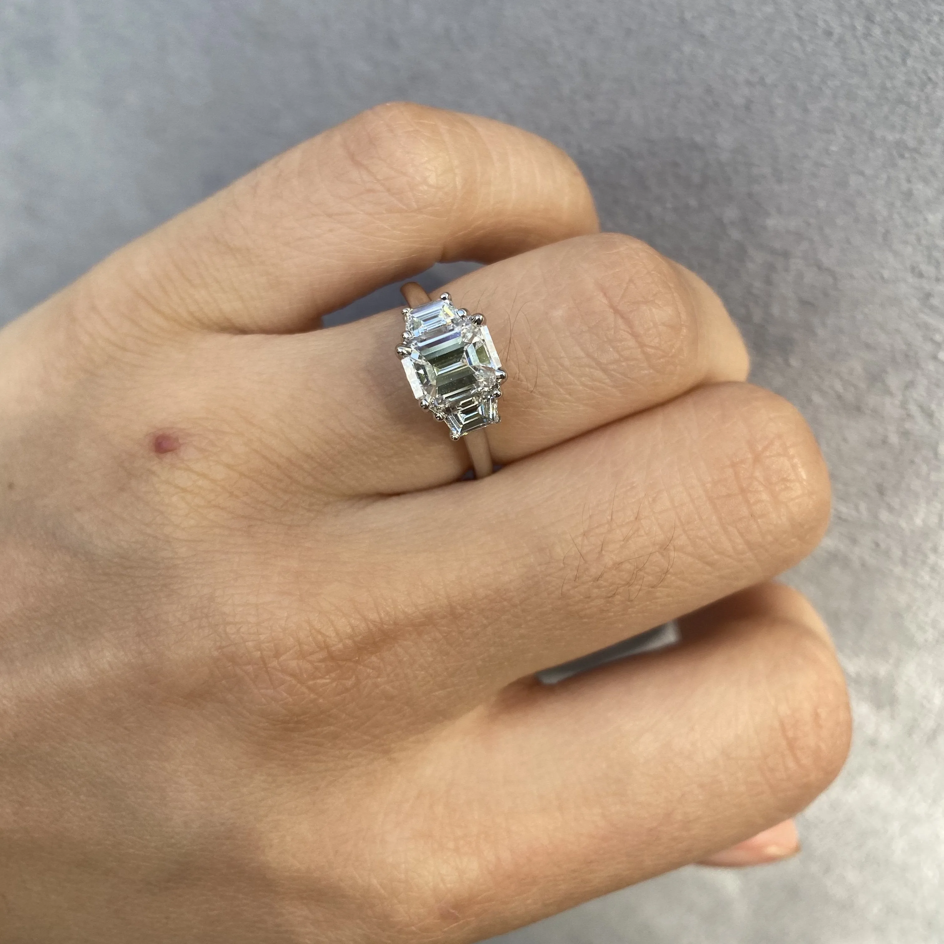 1.51CT EMERALD CUT ENGAGEMENT RING