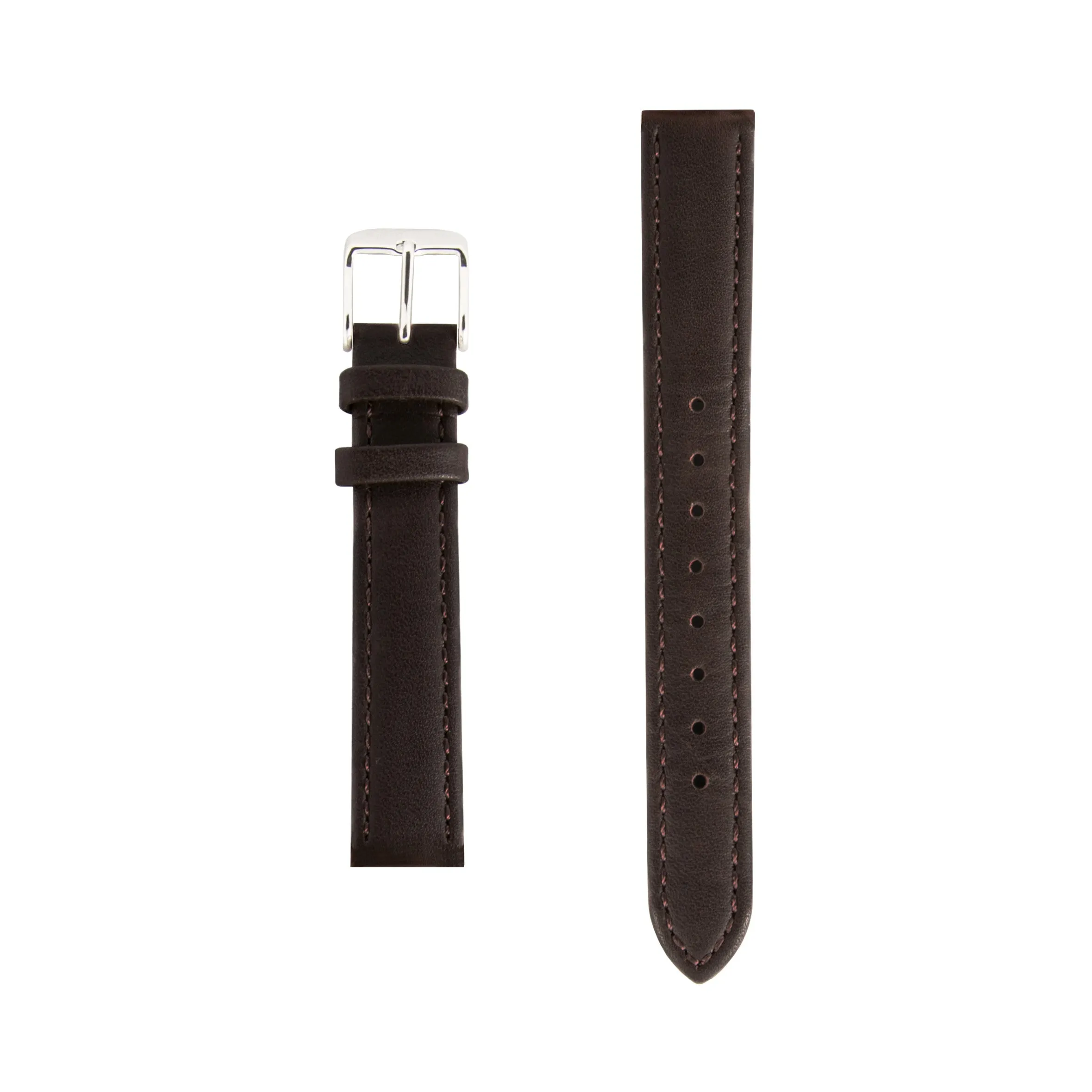 15mm - Dark Brown Italian Leather Small Watch Strap