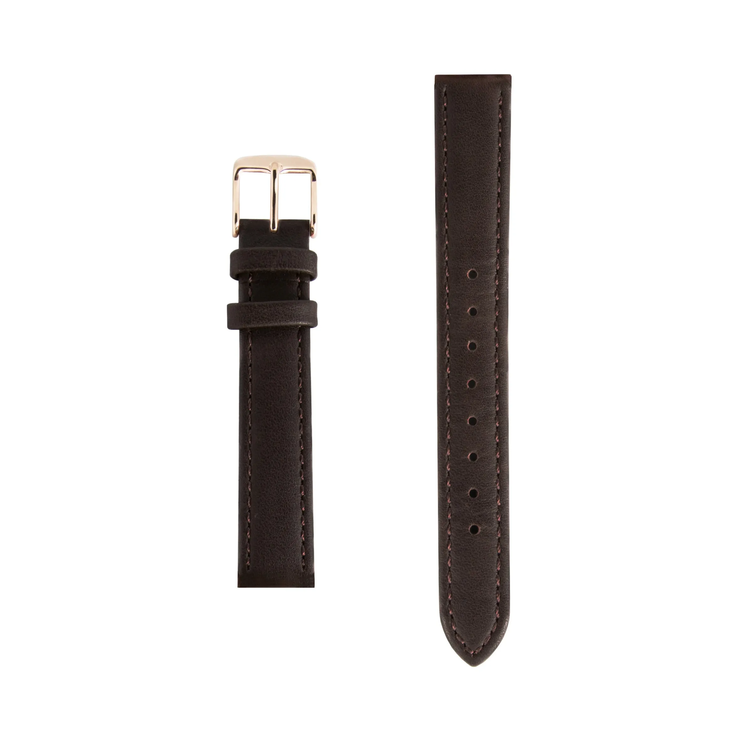 15mm - Dark Brown Italian Leather Small Watch Strap