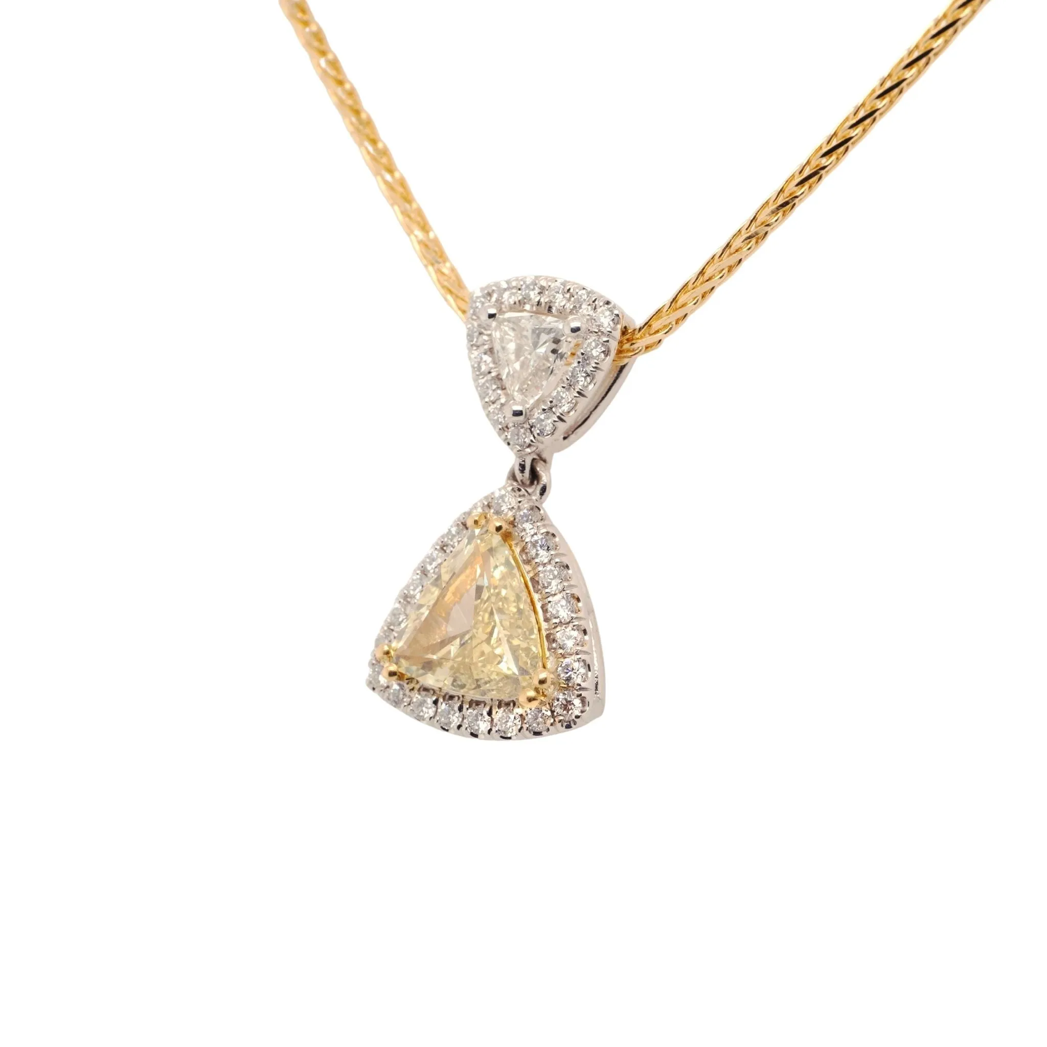 1.65 Carat Diamond Pendant in 14k Two-Tone Gold
