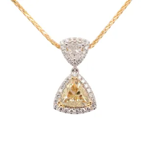 1.65 Carat Diamond Pendant in 14k Two-Tone Gold
