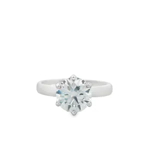 18ct White Gold 2.02ct Round Brilliant Lab Grown Diamond Solitaire Ring