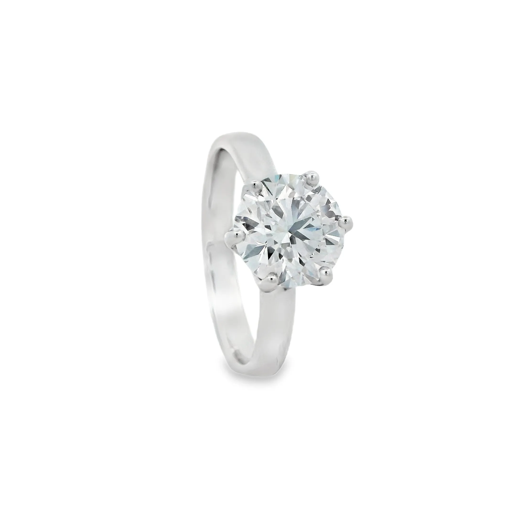 18ct White Gold 2.02ct Round Brilliant Lab Grown Diamond Solitaire Ring