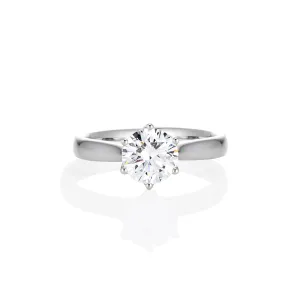 18ct White Gold Round Brilliant Lab Grown Diamond Solitaire Engagement Ring TDW= 1.03ct
