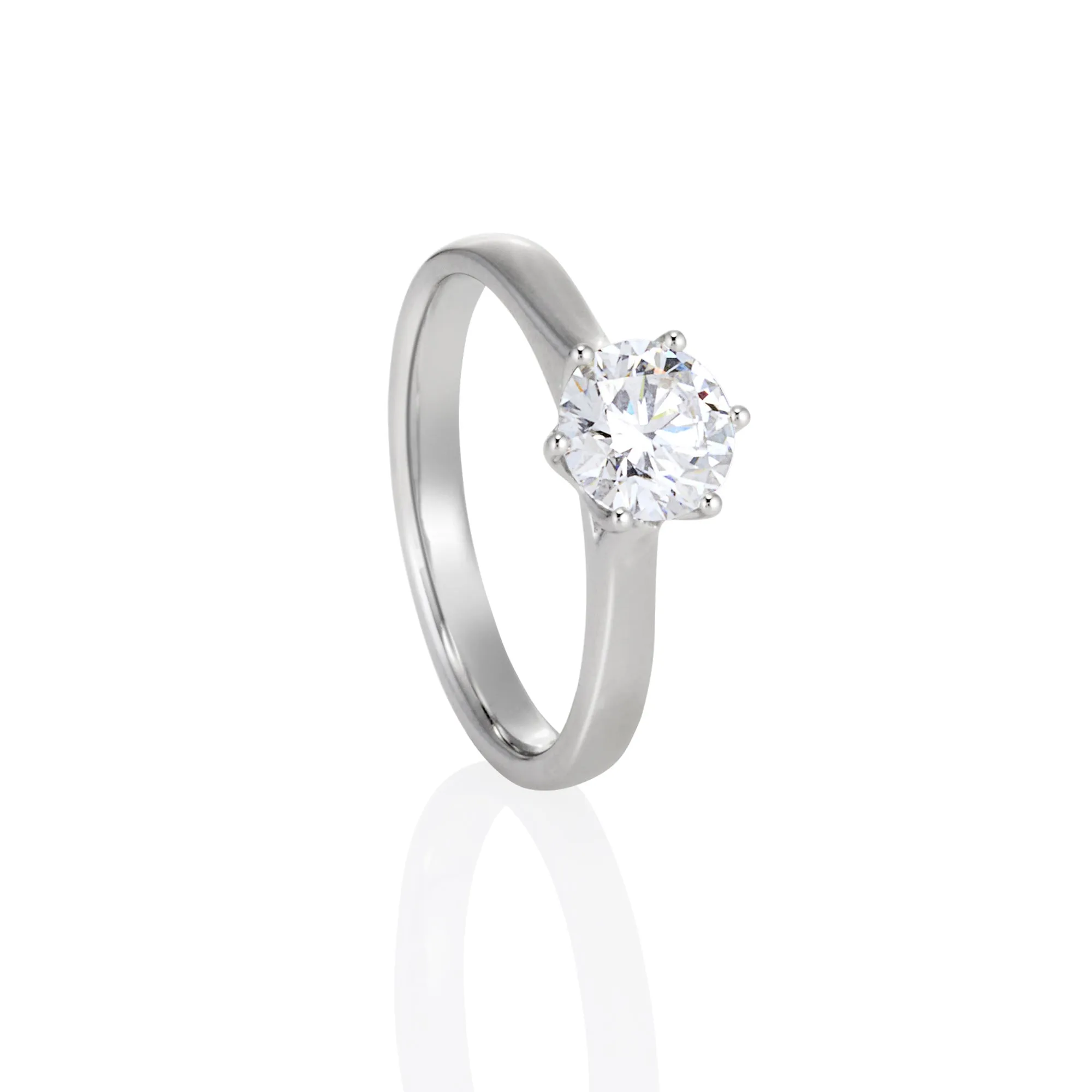18ct White Gold Round Brilliant Lab Grown Diamond Solitaire Engagement Ring TDW= 1.03ct