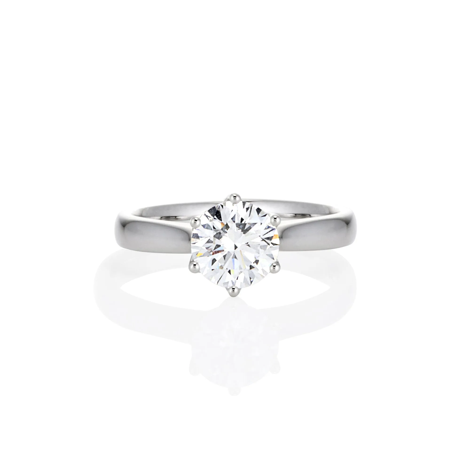18ct White Gold Round Brilliant Lab Grown Diamond Solitaire Engagement Ring TDW= 1.03ct