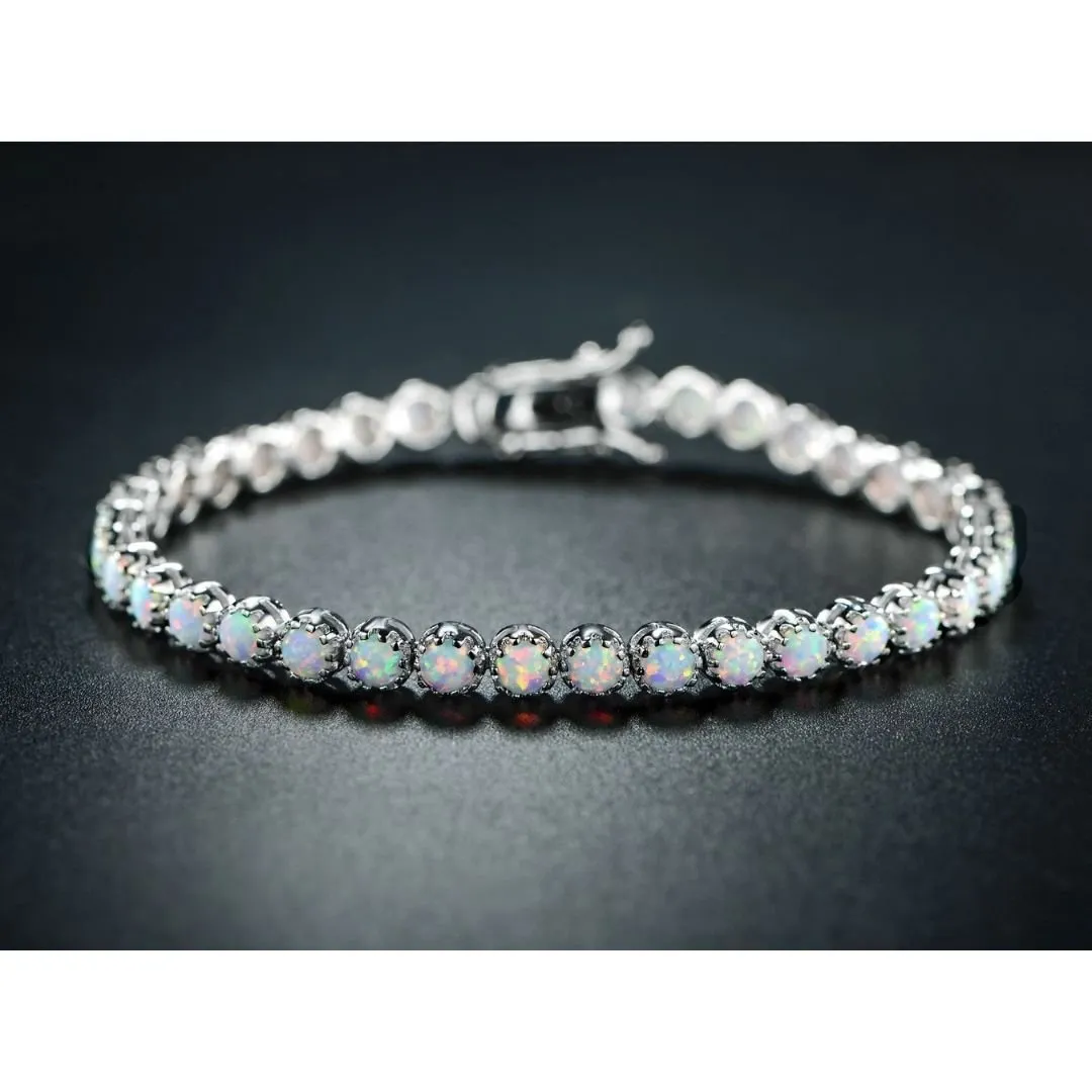 18K Gold Plated Opal Tennis Bracelet
