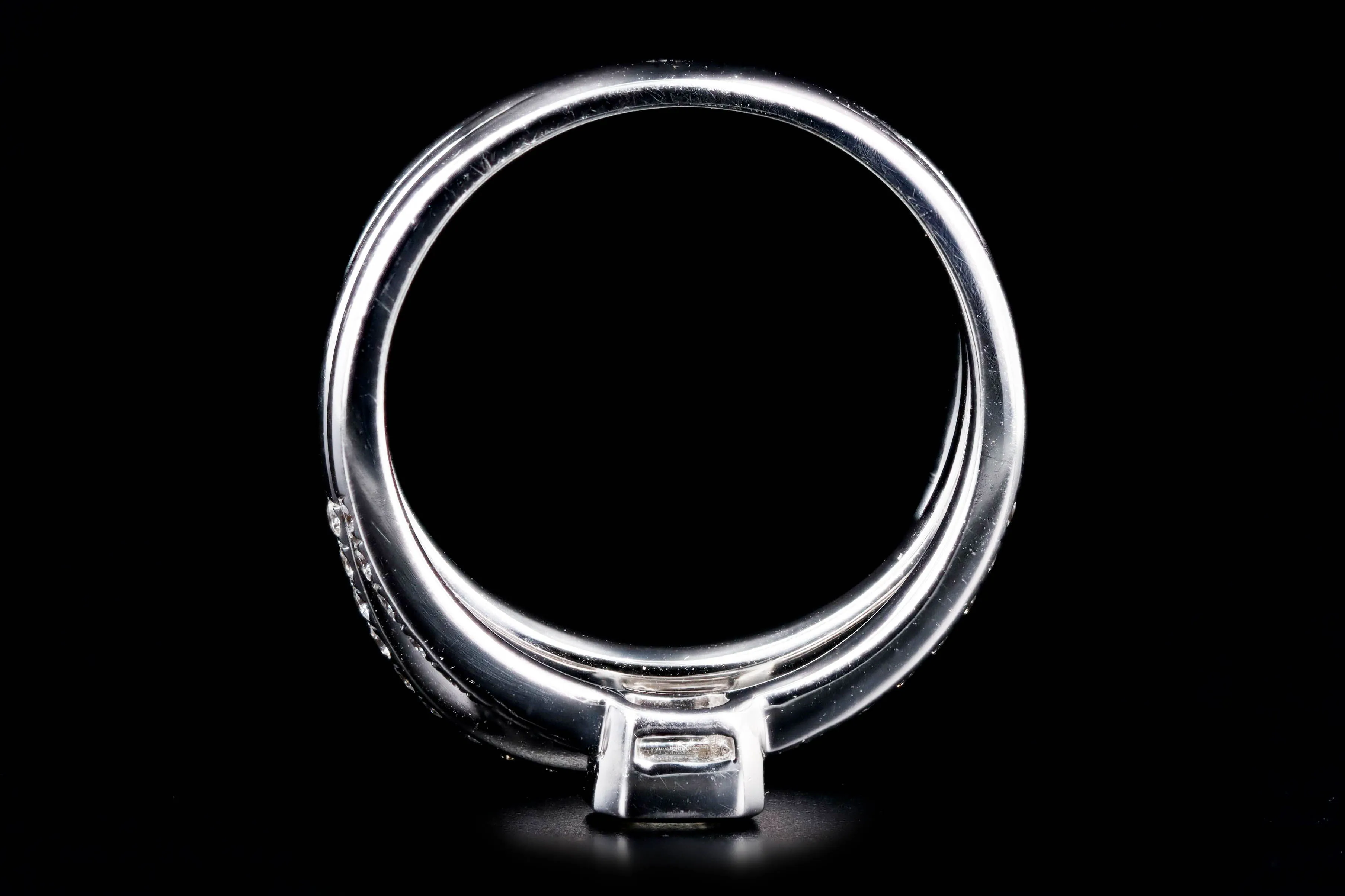 18K White Gold 0.42 Carat Total Weight Diamond Baguette Crisscross Ring