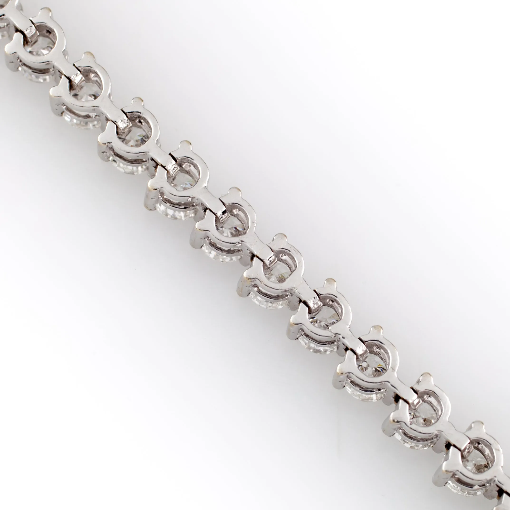 18k White Gold Diamond Tennis Bracelet TDW = 7.00 cts G Color VS Clarity 6.75"