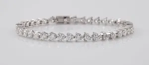 18k White Gold Diamond Tennis Bracelet TDW = 7.00 cts G Color VS Clarity 6.75"