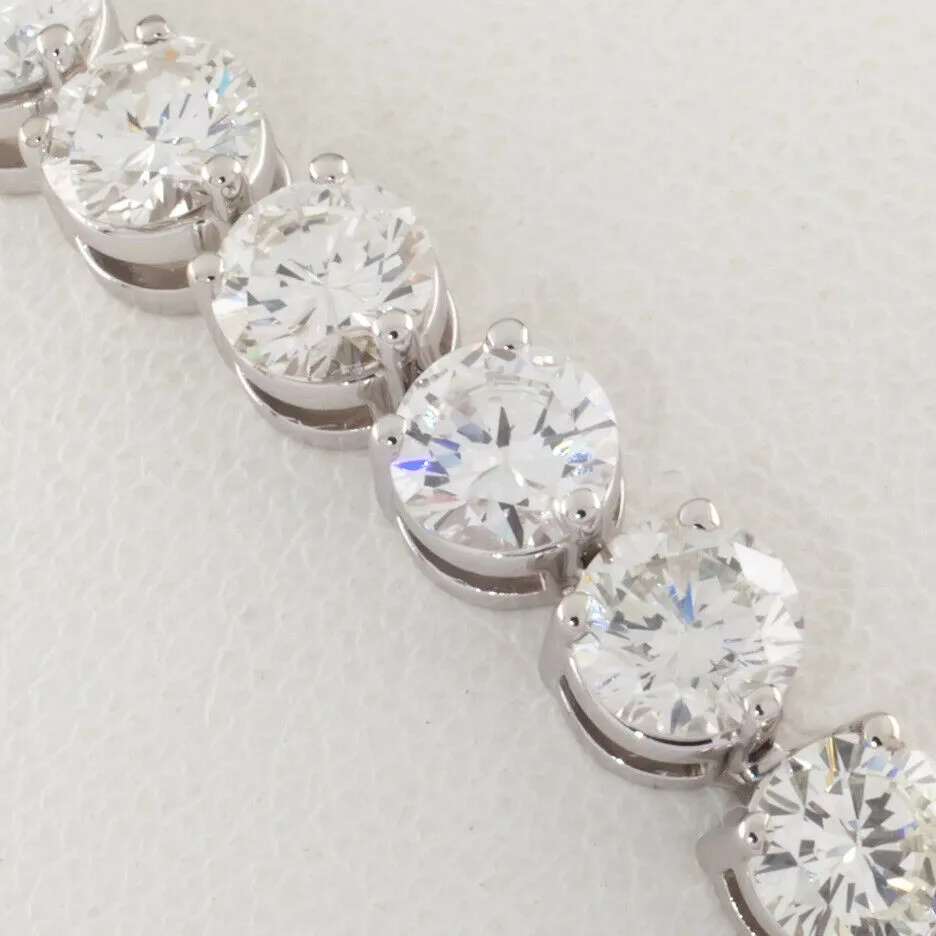 18k White Gold Round Diamond Tennis Bracelet TDW = 14.51 ct 6.75"