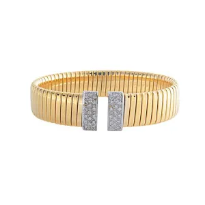 18k Yellow Gold Diamond Cuff Bracelet