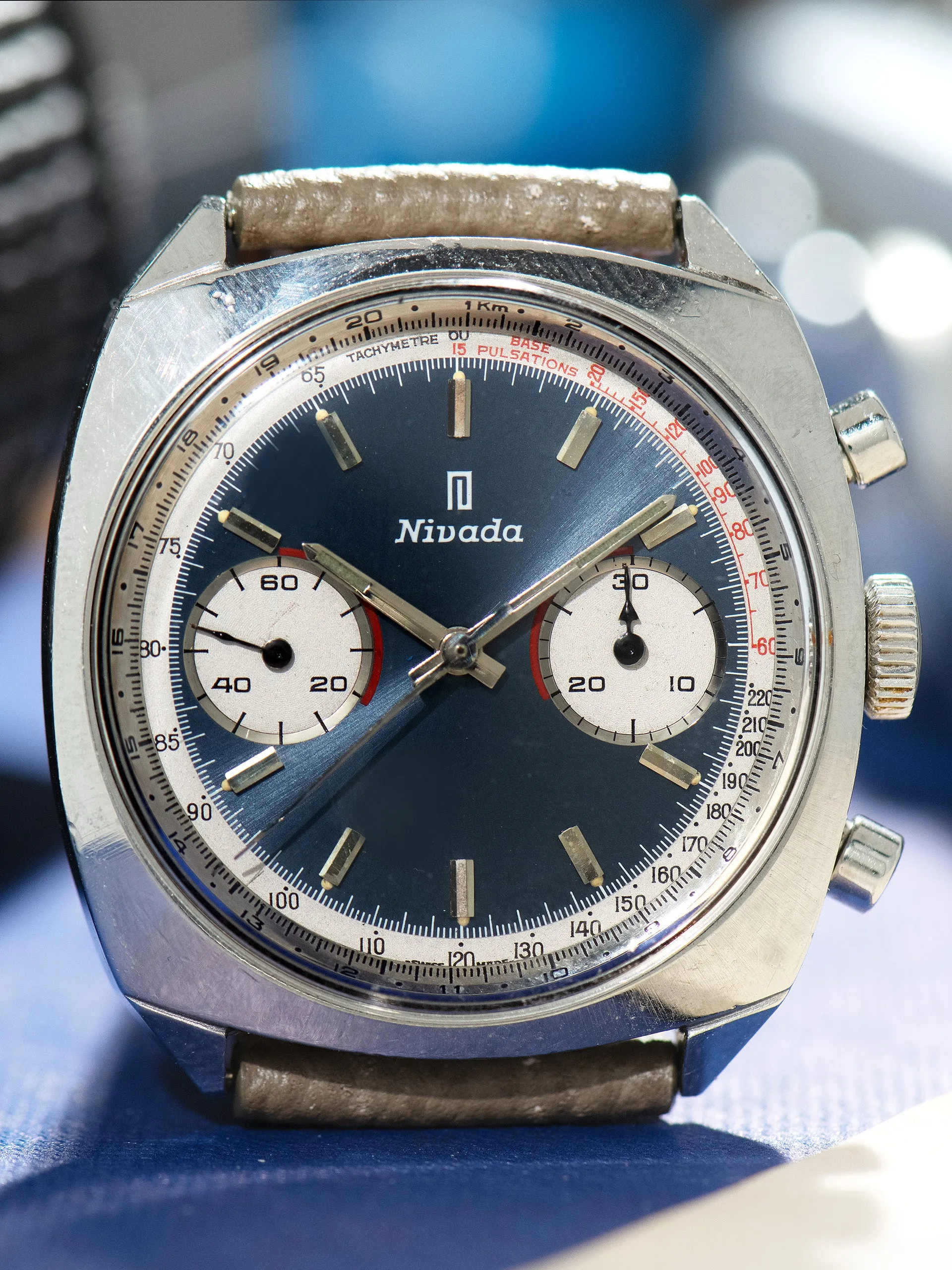1970s Nivada Chronograph (Ref. 14301) Blue Dial 'Valjoux Cal. 7730'
