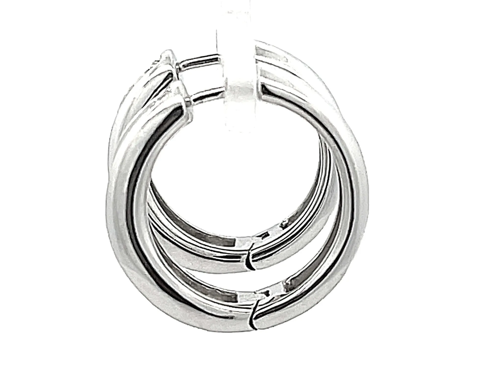 2 Carat Diamond Hoop Earrings in 10k White Gold