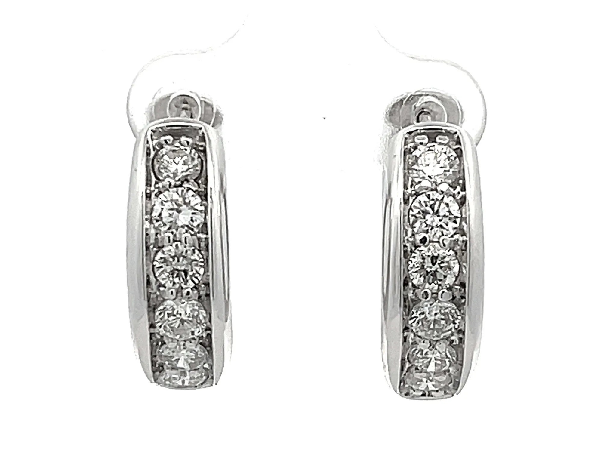 2 Carat Diamond Hoop Earrings in 10k White Gold