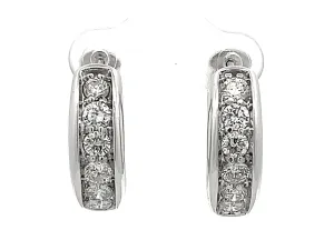 2 Carat Diamond Hoop Earrings in 10k White Gold