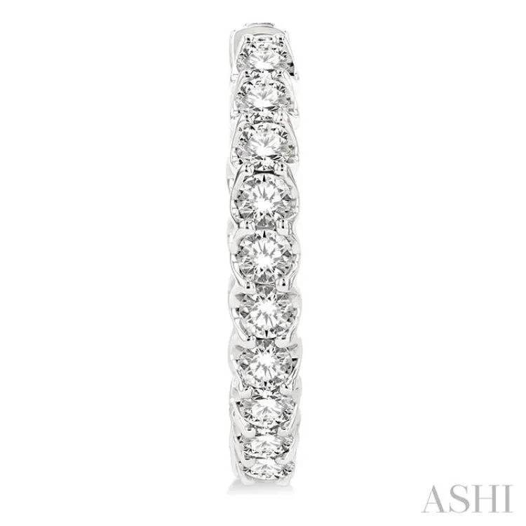 2 ctw Inside-Out Round Cut Diamond Hoop Earrings in 14K White Gold