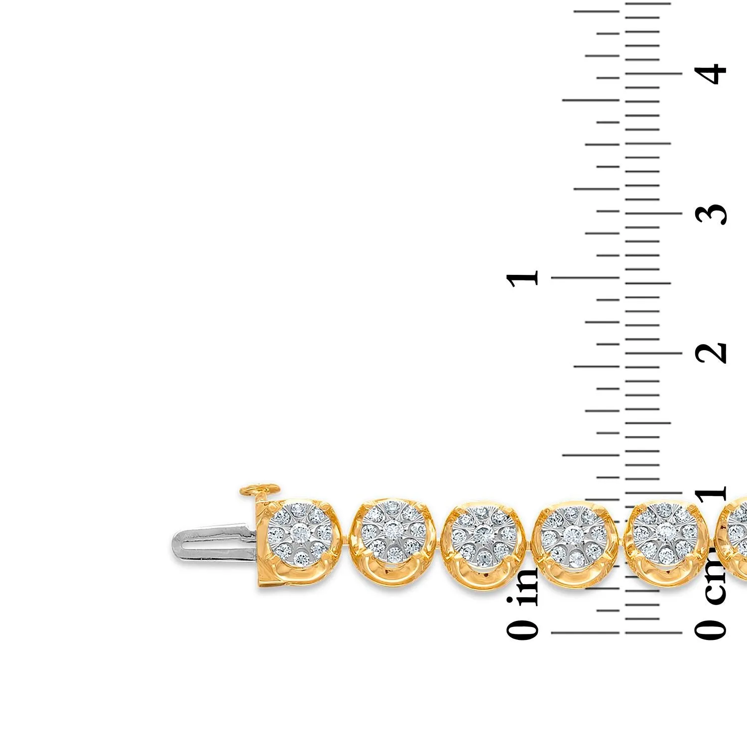 2 CTW Natural Diamond 7.25-inch Tennis Bracelet in 10KT White and Yellow Gold
