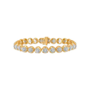 2 CTW Natural Diamond 7.25-inch Tennis Bracelet in 10KT White and Yellow Gold