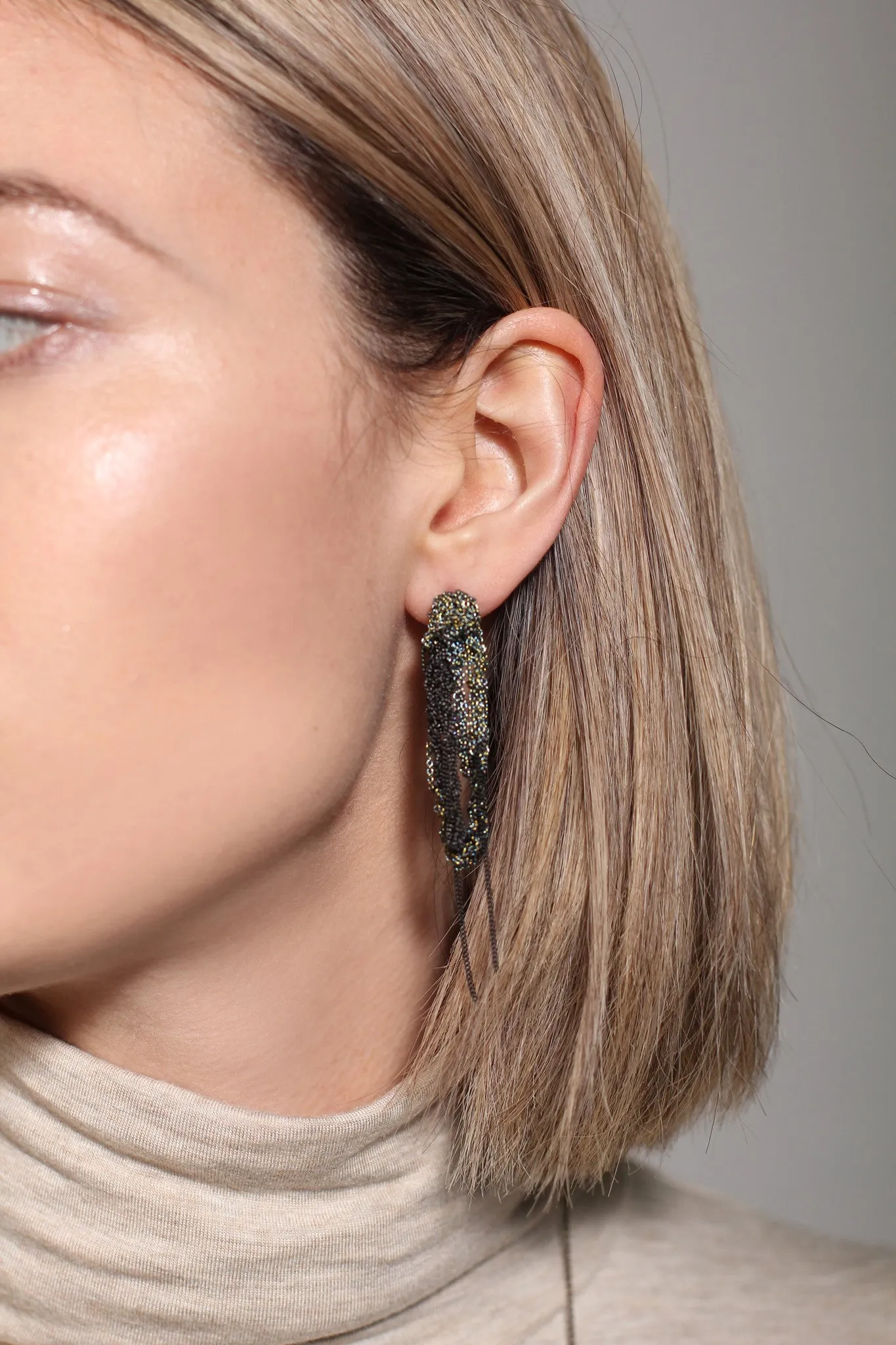 2-Tone Drip Earrings in Silver   Spectrum