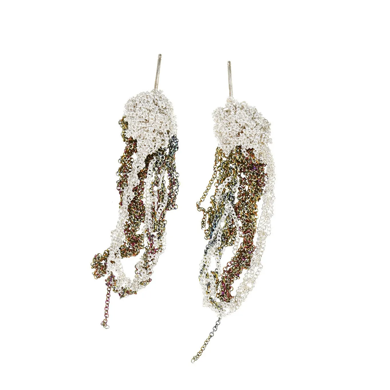2-Tone Drip Earrings in Silver   Spectrum