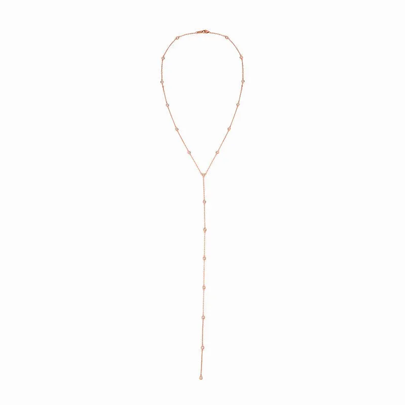 20 POINTER DIAMOND NECKLACE 14K ROSE GOLD (4 CTW)