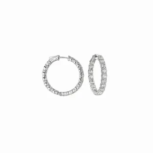 20 POINTER HOOP EARRINGS/PATENTED SNAP LOCK 14K GOLD (7.2 CTW)