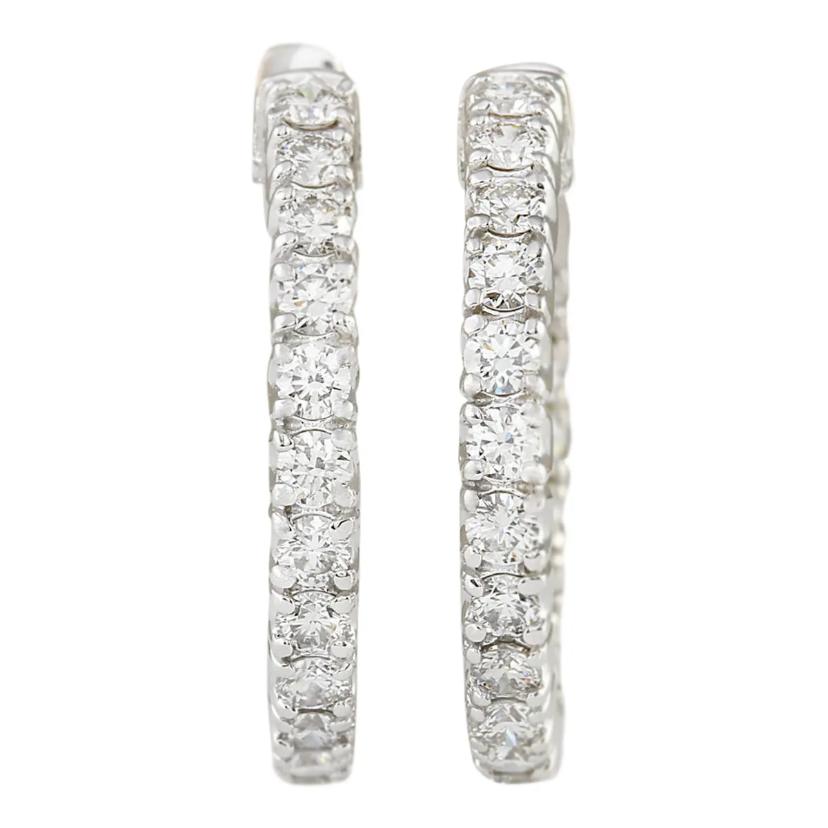 2.00 Carat Natural Diamond 14K White Gold Earrings