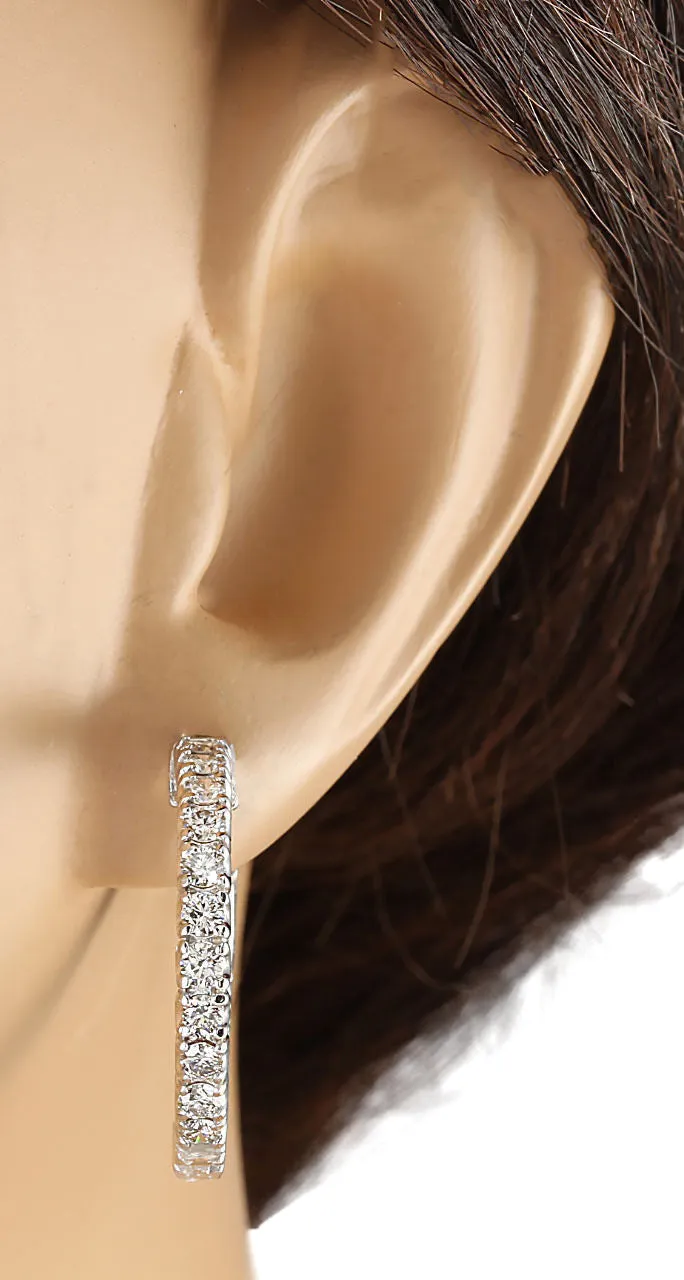 2.00 Carat Natural Diamond 14K White Gold Earrings